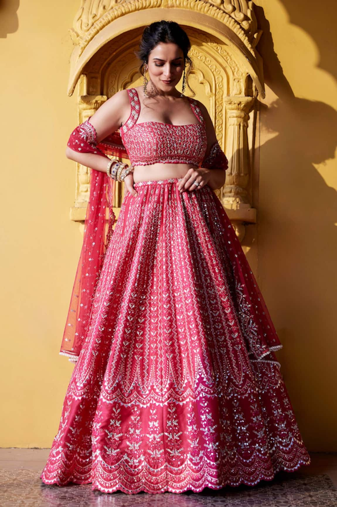 Chamee and Palak Rani Nandini Embroidered Bridal Lehenga Set