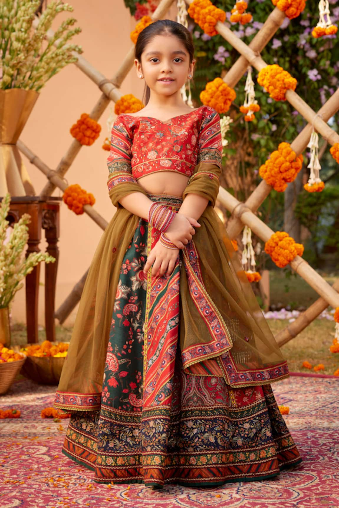 Kalista Ahilya Floral Print Lehenga Set