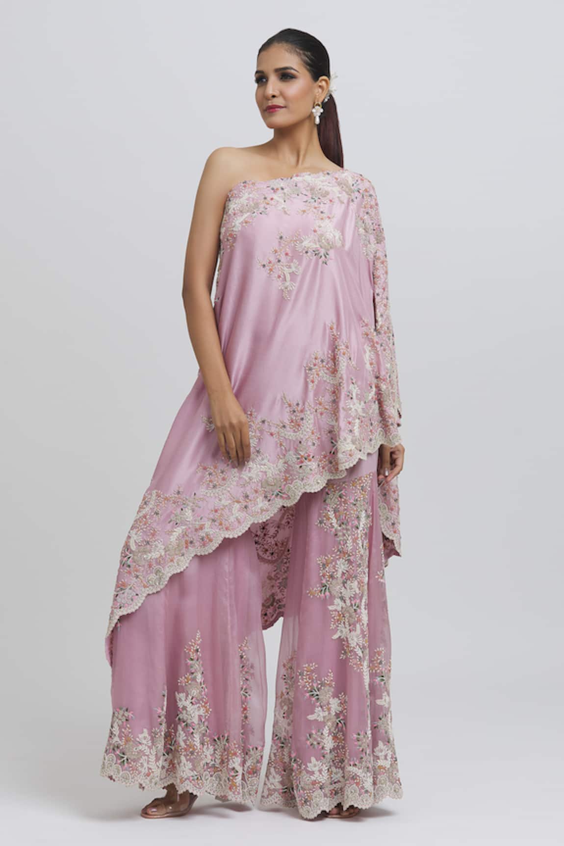 Anamika Khanna Floral Embroidered Tunic & Sharara Set
