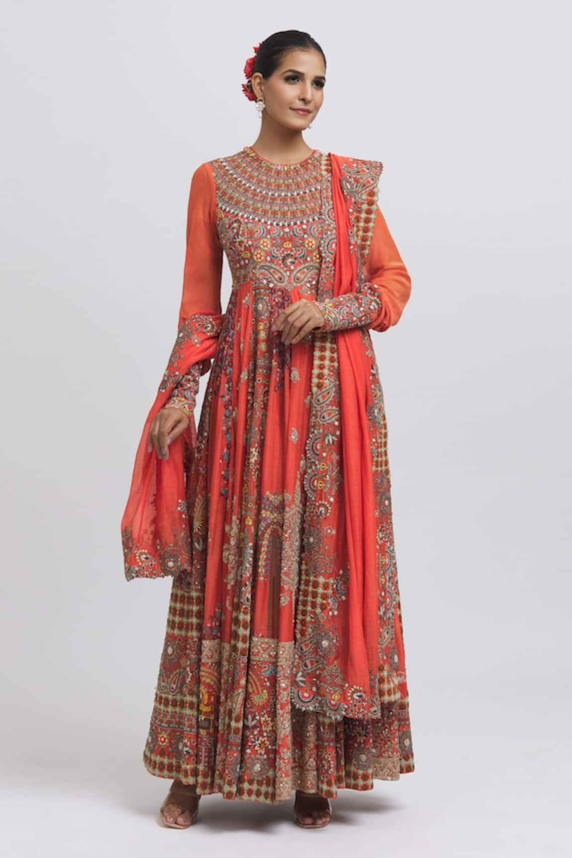 Anamika Khanna Mughal Thread Embroidered Anarkali Set