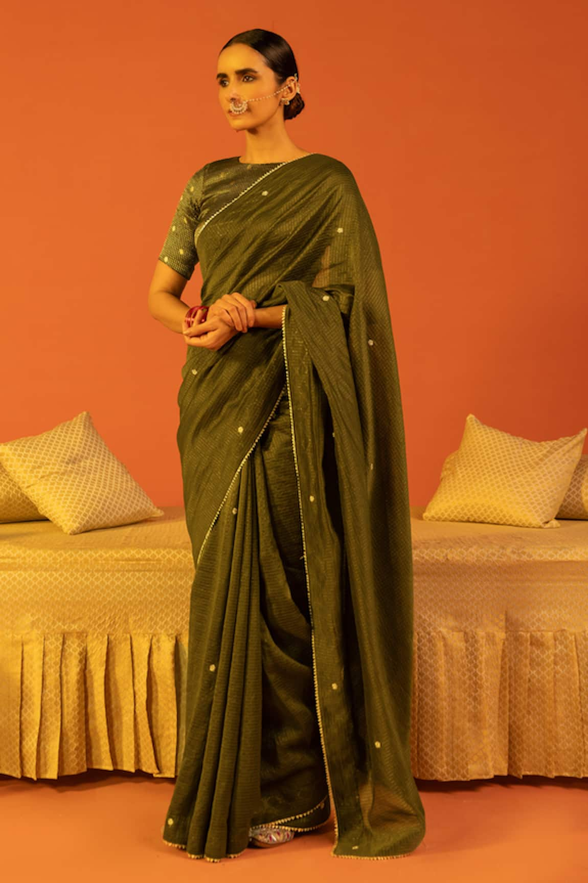 Kridha Designs Gokulapriya Chanderi Saree With Blouse