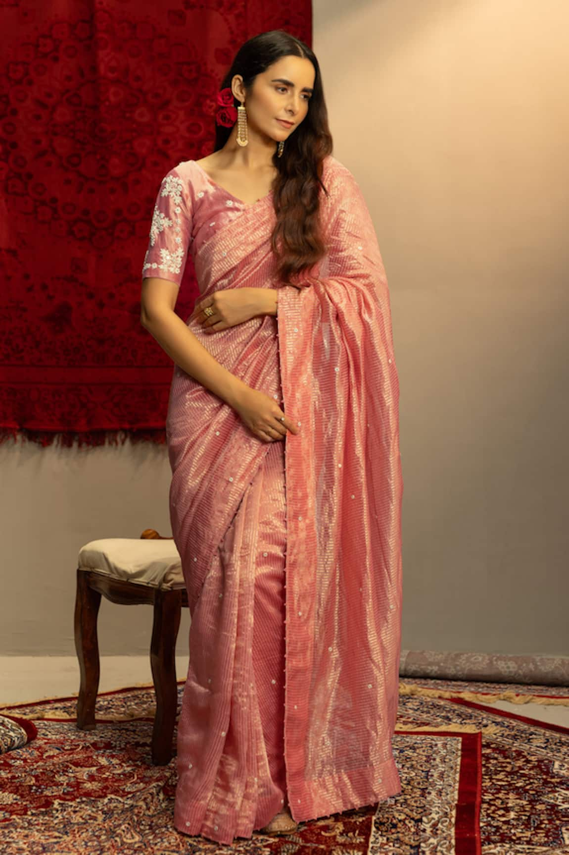 Kridha Designs Chanderi Saree With Blouse