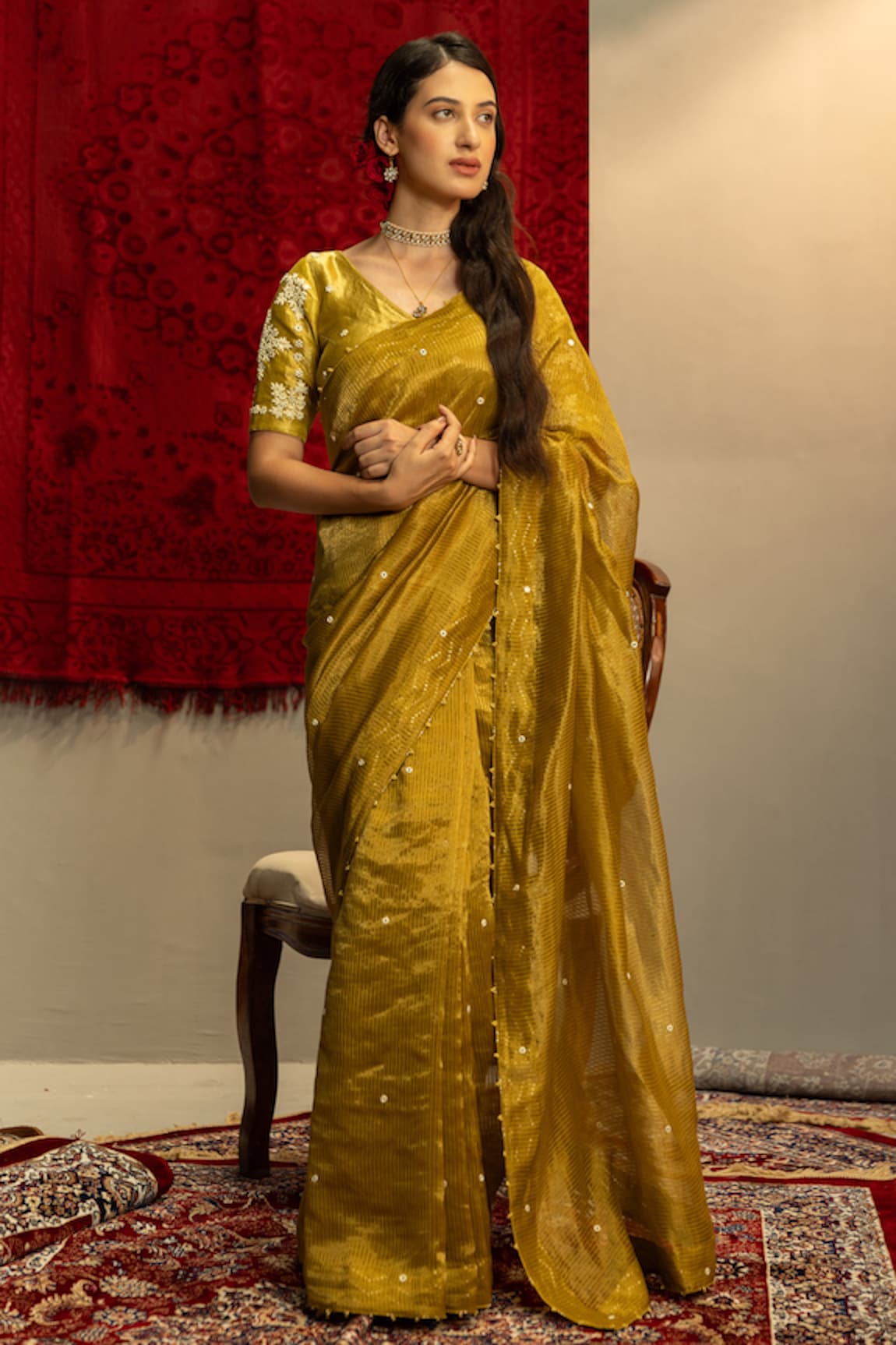 Kridha Designs Kishori Chanderi Saree With Blouse