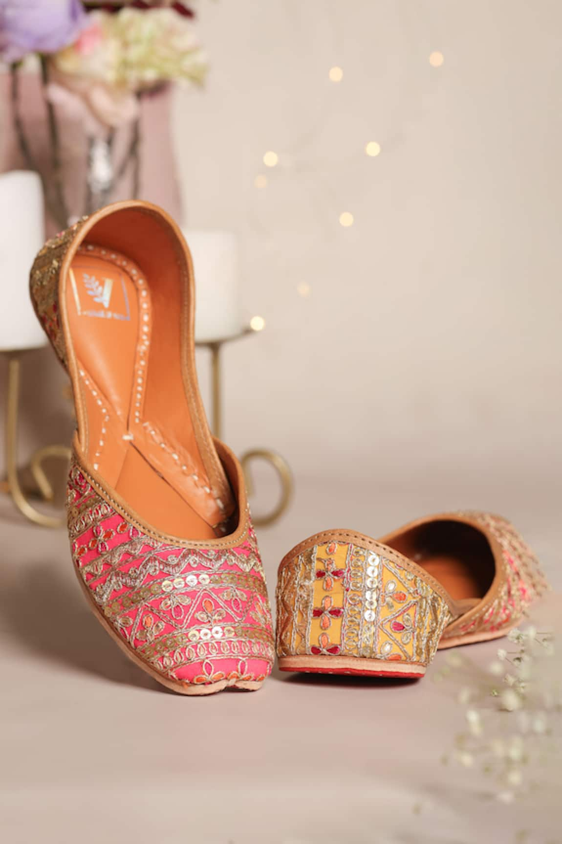 House of Vian Dilbaro Embroidered Juttis