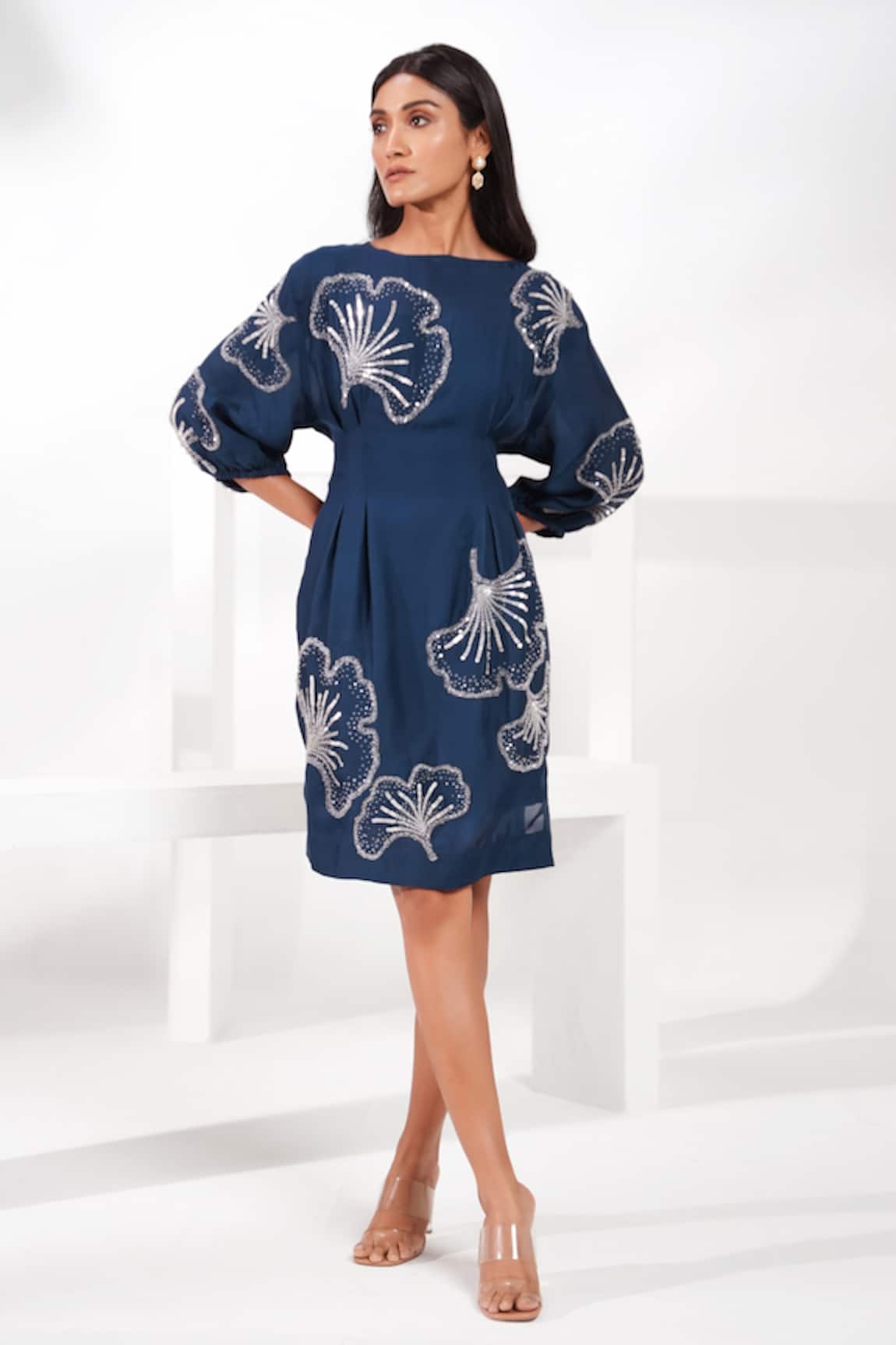 Nayantara Couture Aurelia Floral Embroidered Pleated Dress