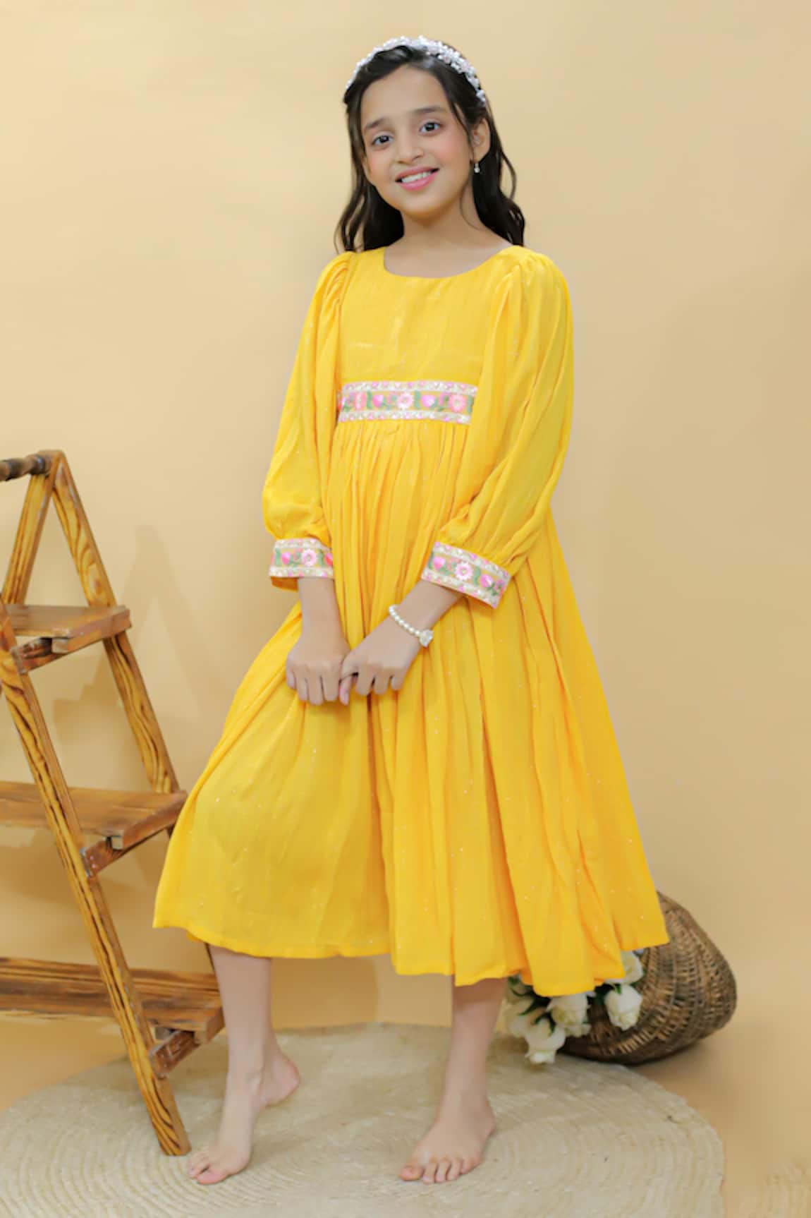 Kalp Sunny Twirl Embroidered Dress