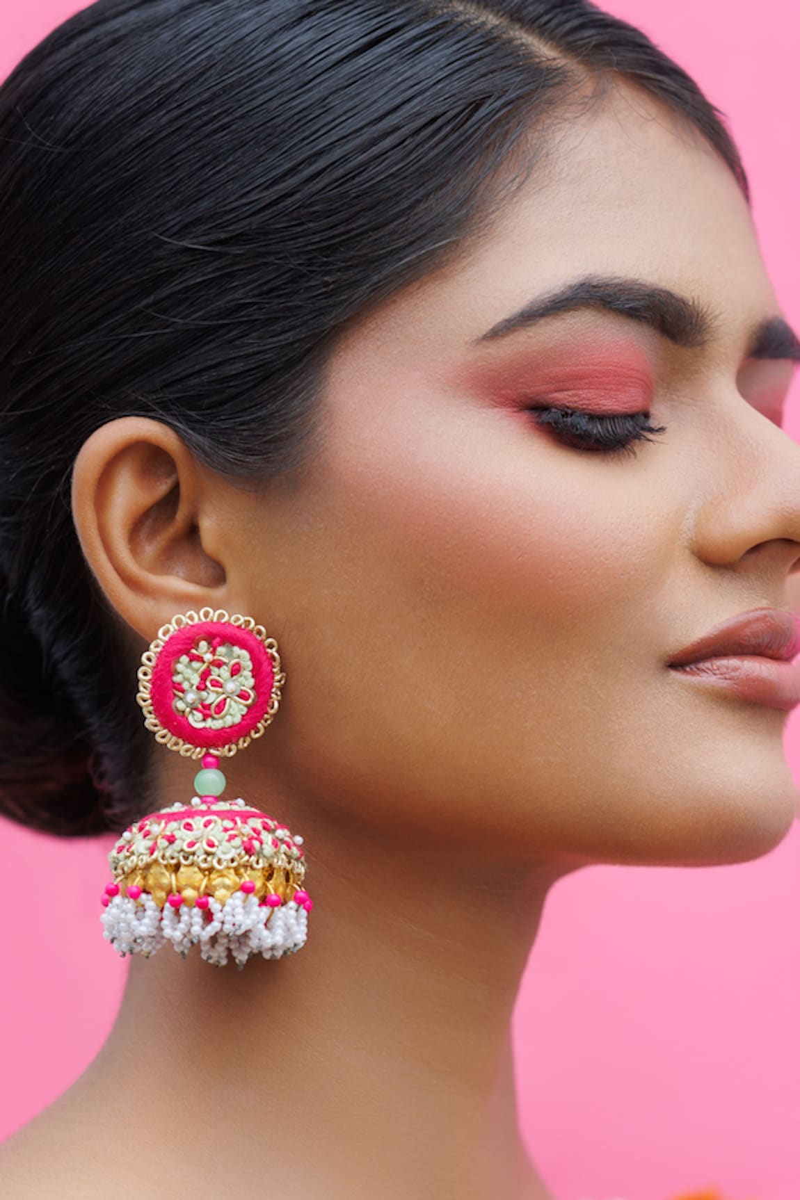 Kanyaadhan By DhirajAayushi Elegance Thread Embroidered Jhumkas