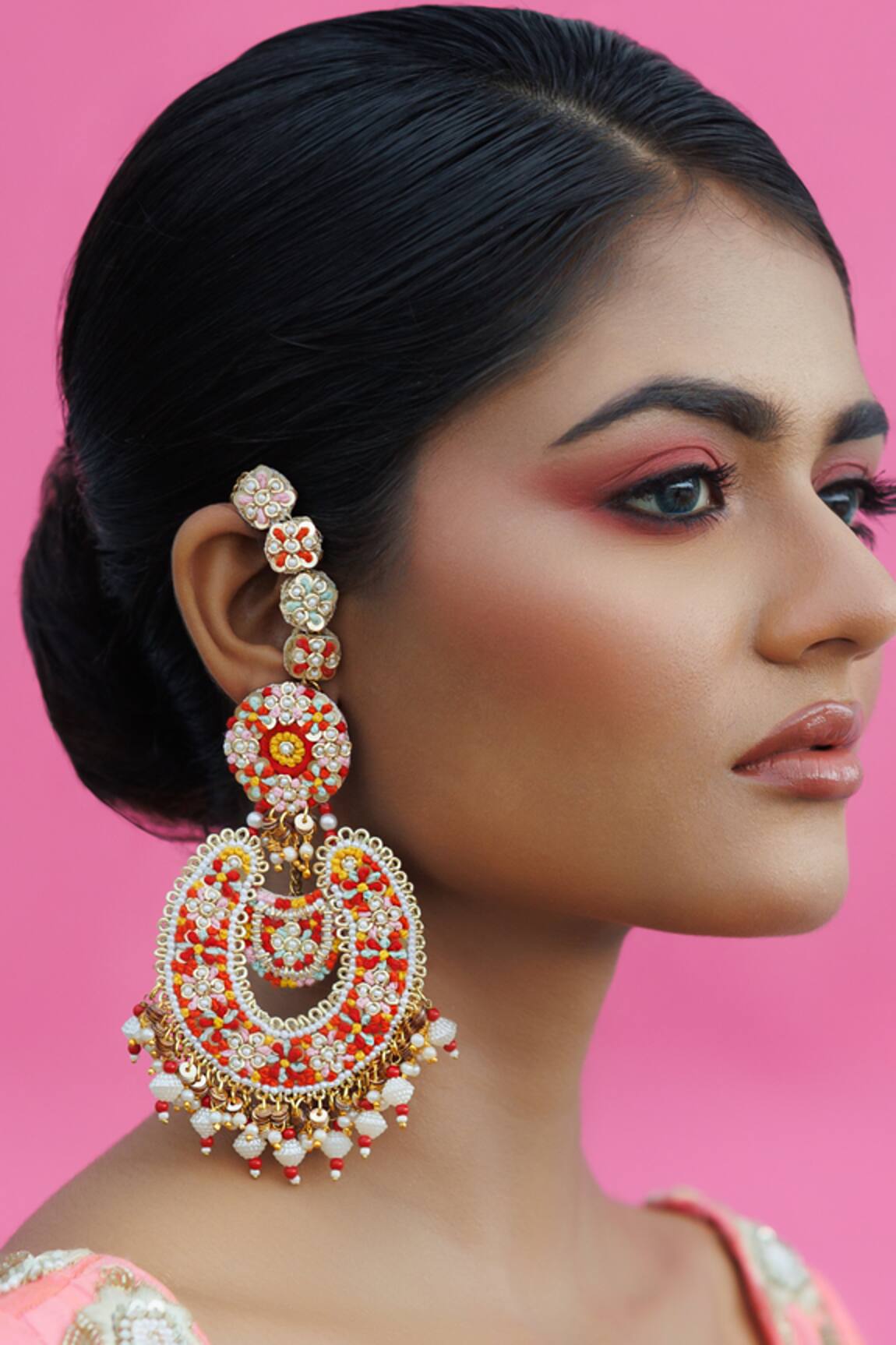 Kanyaadhan By Dhirajaayushi Modern Hand Embroidered Chandbalis 