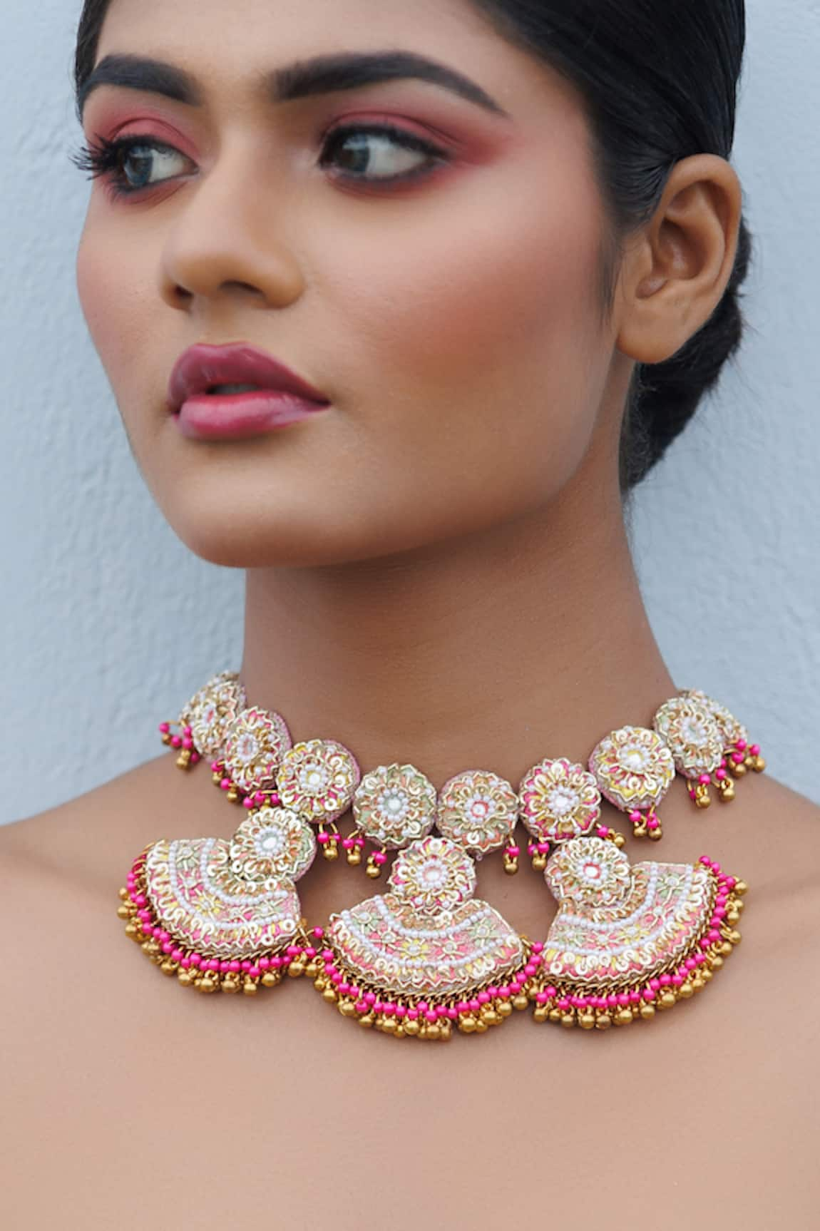 Kanyaadhan By DhirajAayushi Symphony Dabka Embroidered Choker Necklace