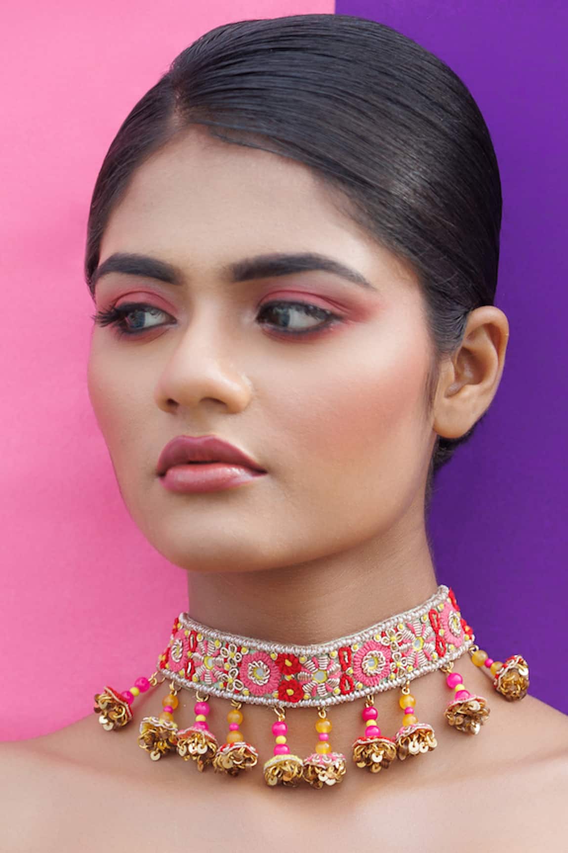 Kanyaadhan By DhirajAayushi Dabka Embroidered Choker Necklace