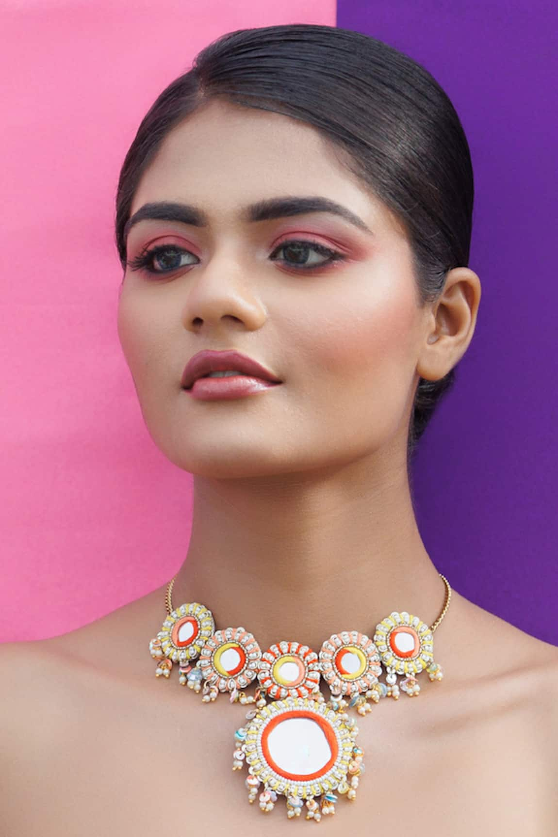 Kanyaadhan By DhirajAayushi Shisha Embroidered Choker Necklace