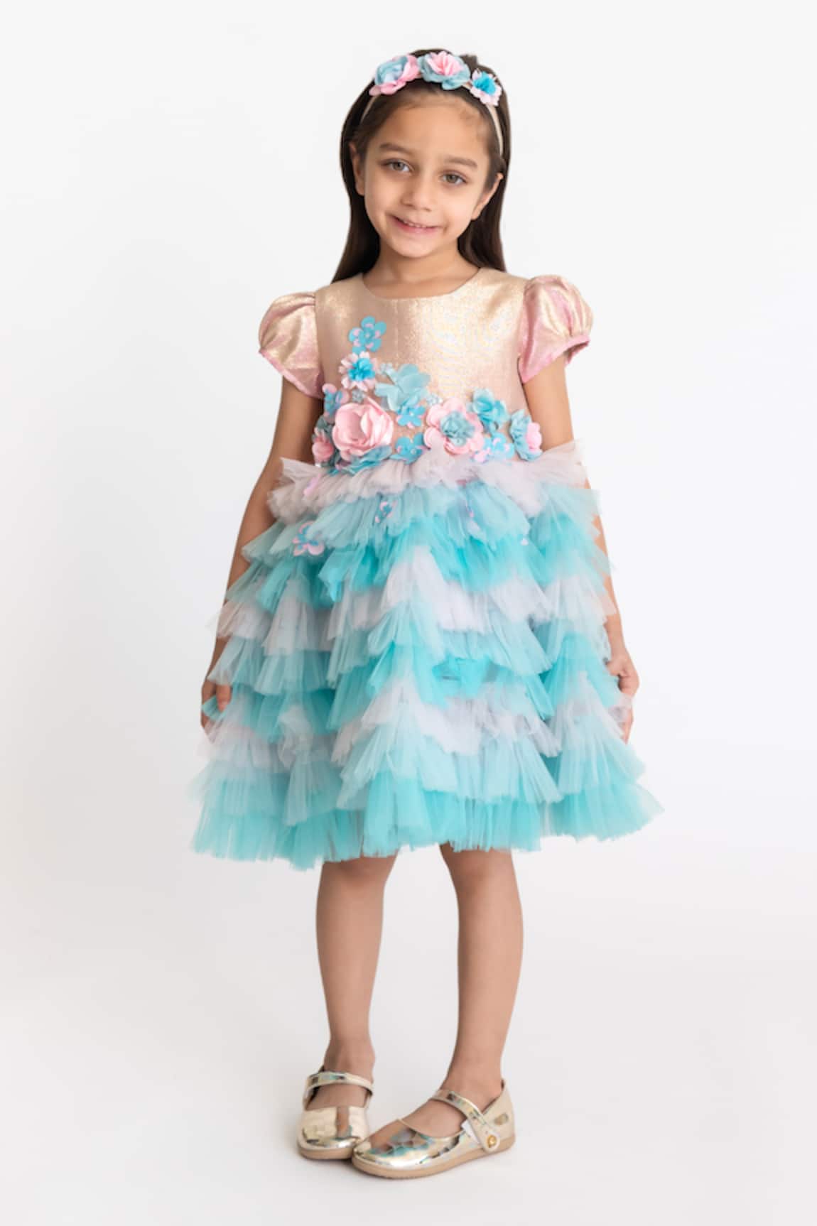 A Little Fable Aster Ruffle Layered Dress