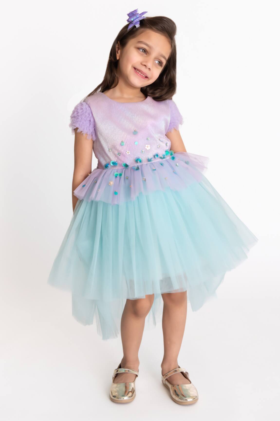 A Little Fable Sequin Hand Embroidered Dress 