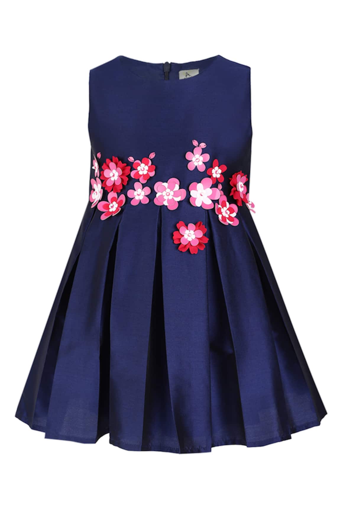 A Little Fable Ruby 3D Flower Embroidered Dress 