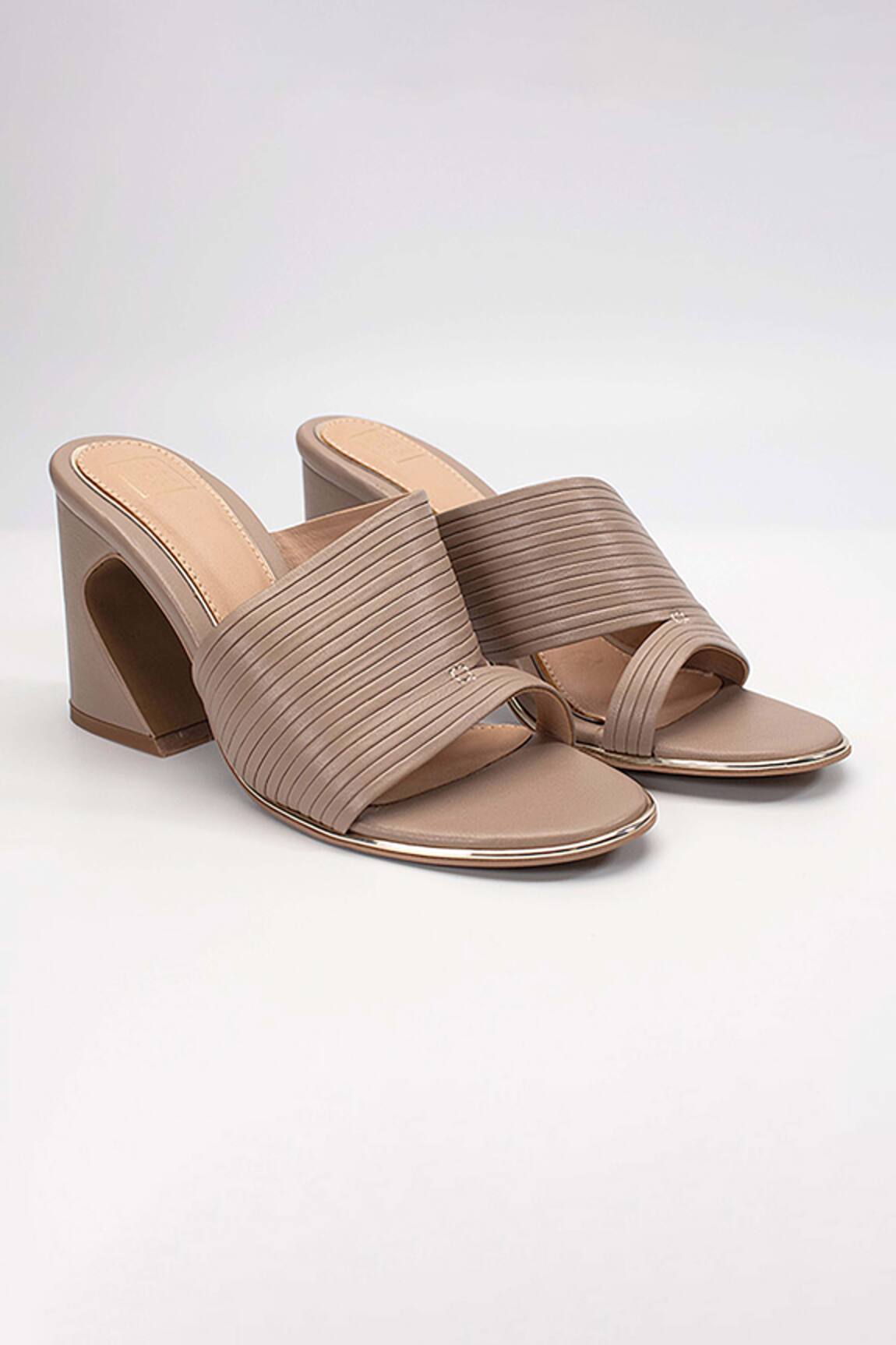 Heel Your Sole Kiko Striped Piping Strap Heels