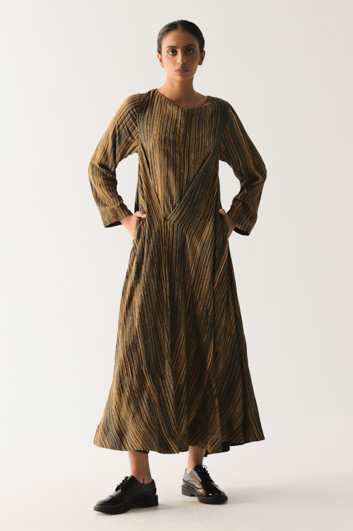 TIL Multi Amber Striped Wrap Dress