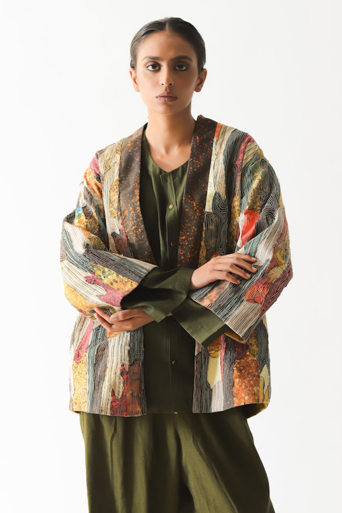 TIL Abstract Patchwork Jacket