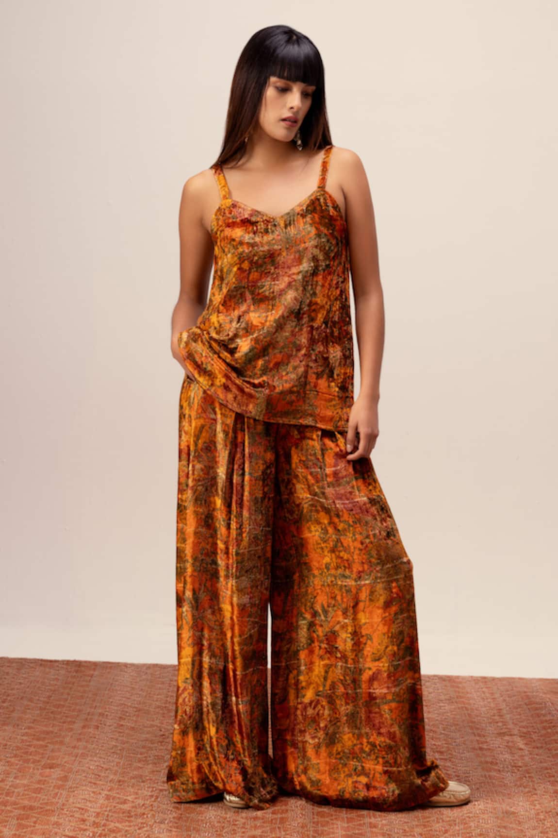 Reena Sharma Nargis Print Cami Top With Pant 