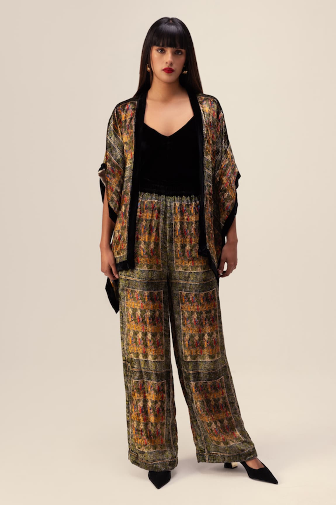 REENA SHARMA Amaya Print Kimono Jacket With Pant