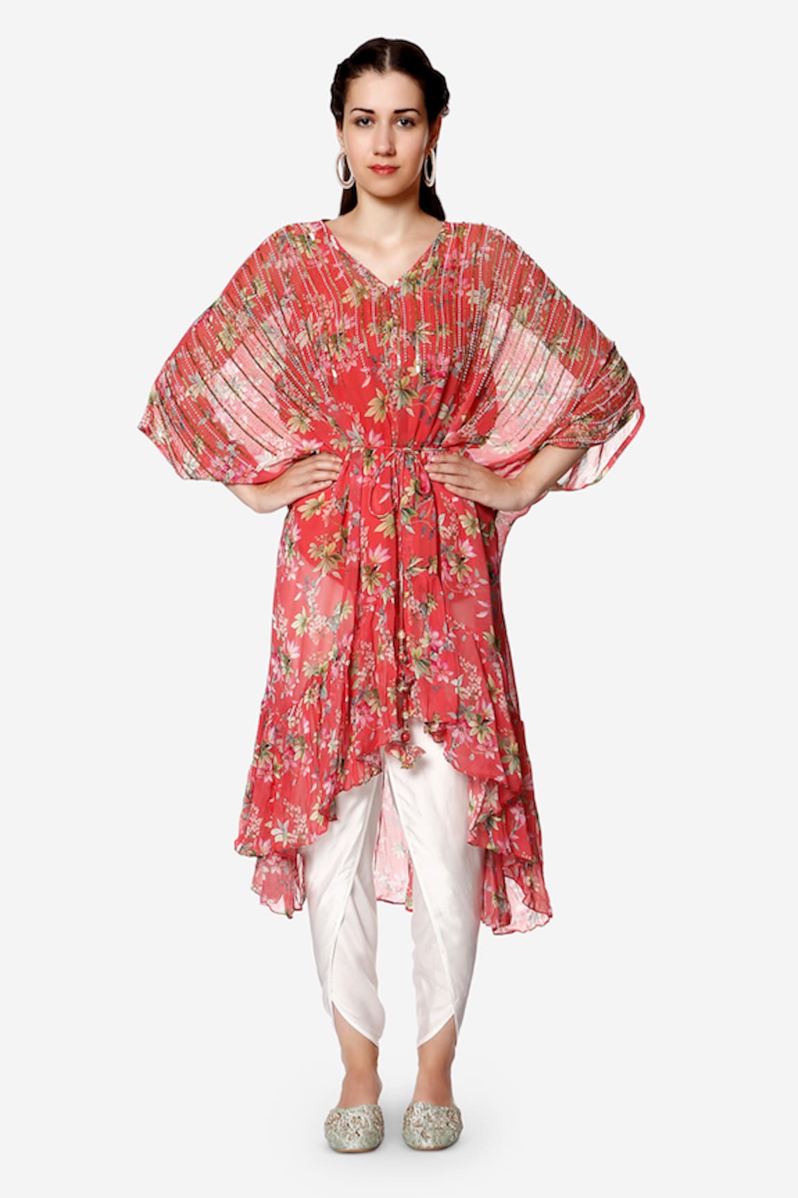 Bha sha Elsa Formal Print Kaftan & Tulip Pant Set