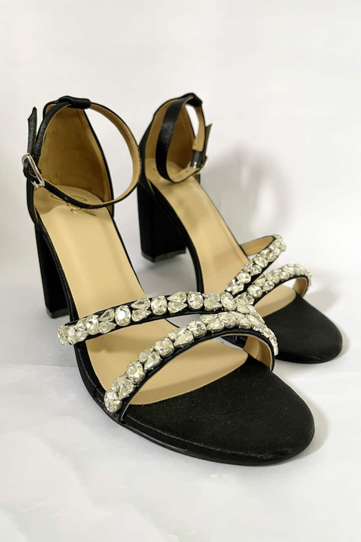 Ciel Amber Swarovski Embellished Block Heels