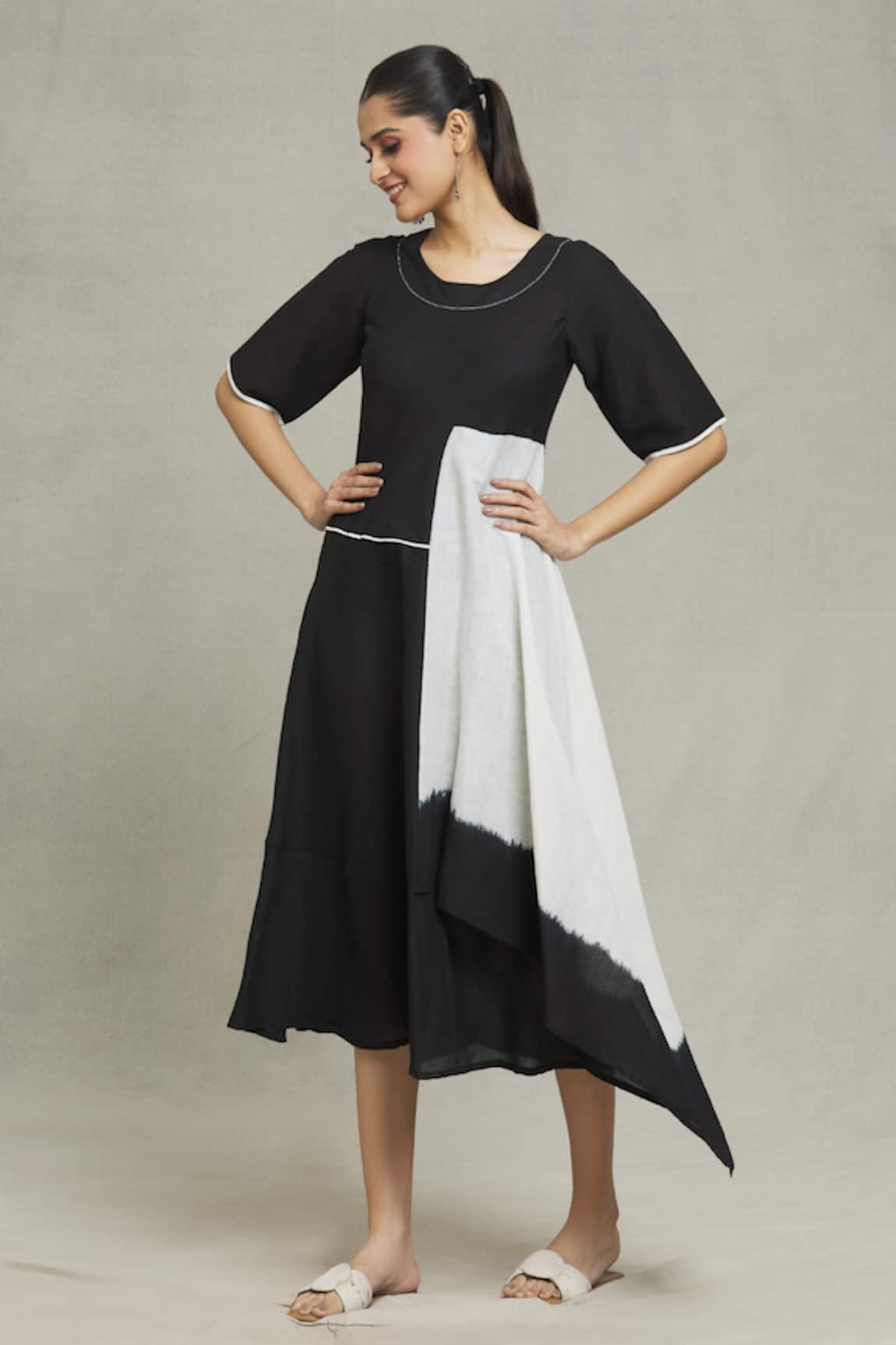 Samyukta Singhania Cupro Cotton Linen Dress 