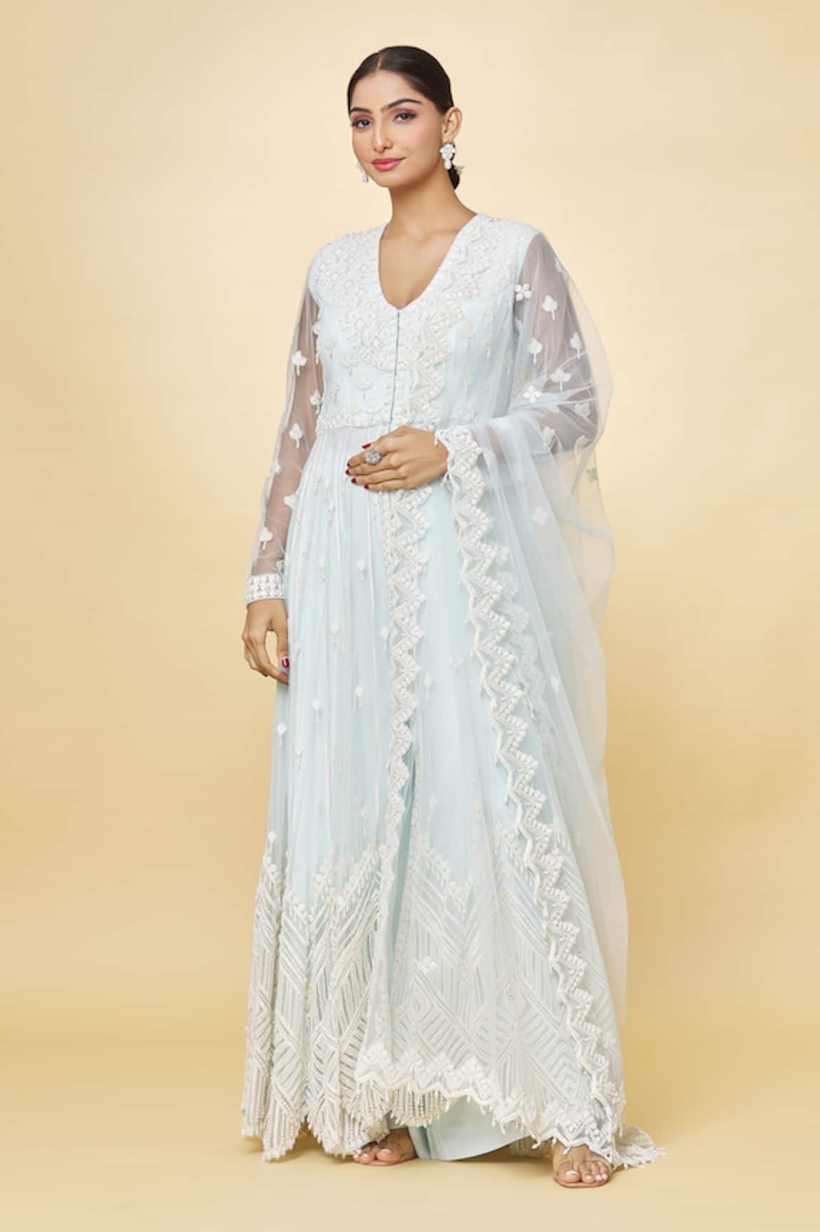 Priyaa Embroidered Anarkali Trouser Set
