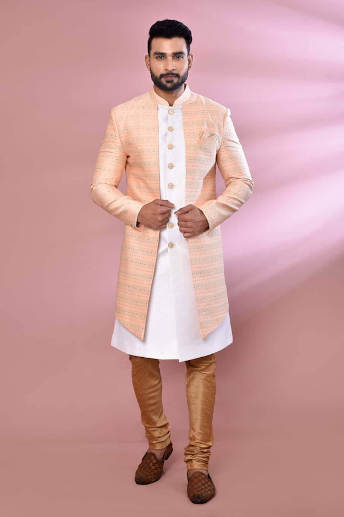 Arihant Rai Sinha Floral Woven Jacket Kurta & Churidar Set 