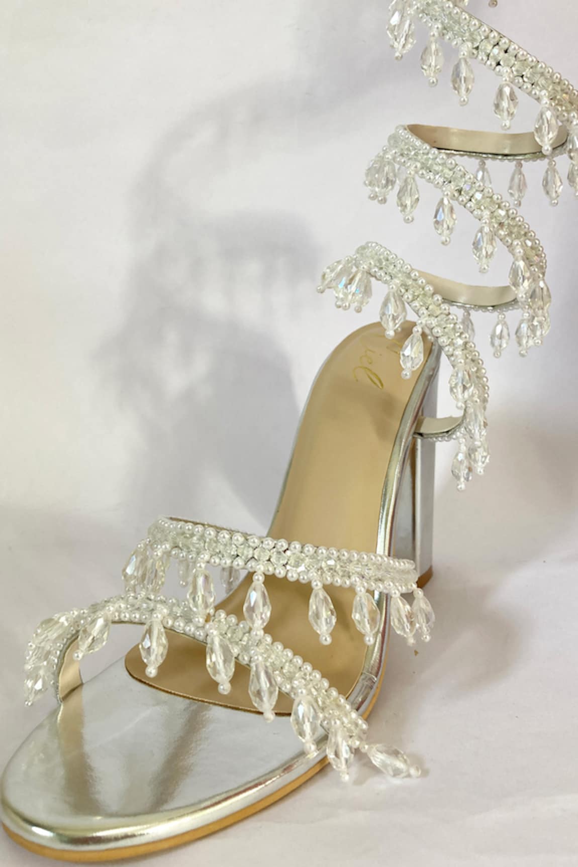 Ciel Chandelier Crystal Embellished Spiral Heels