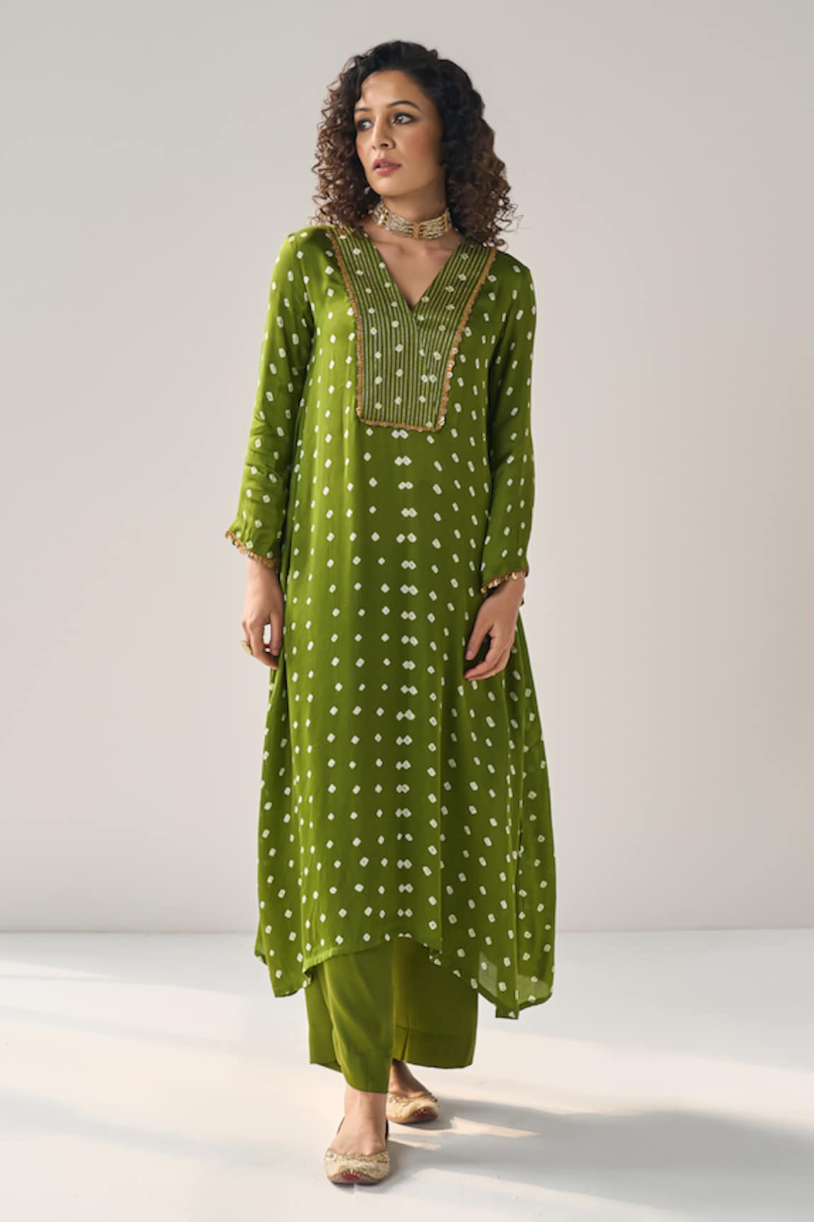 Label Mansi Nagdev Willow Bandhani Pattern Kurta With Pant