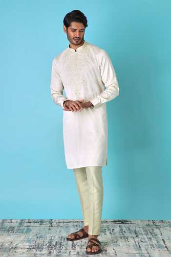 Asuka Embroidered Yoke Jacquard Kurta Set