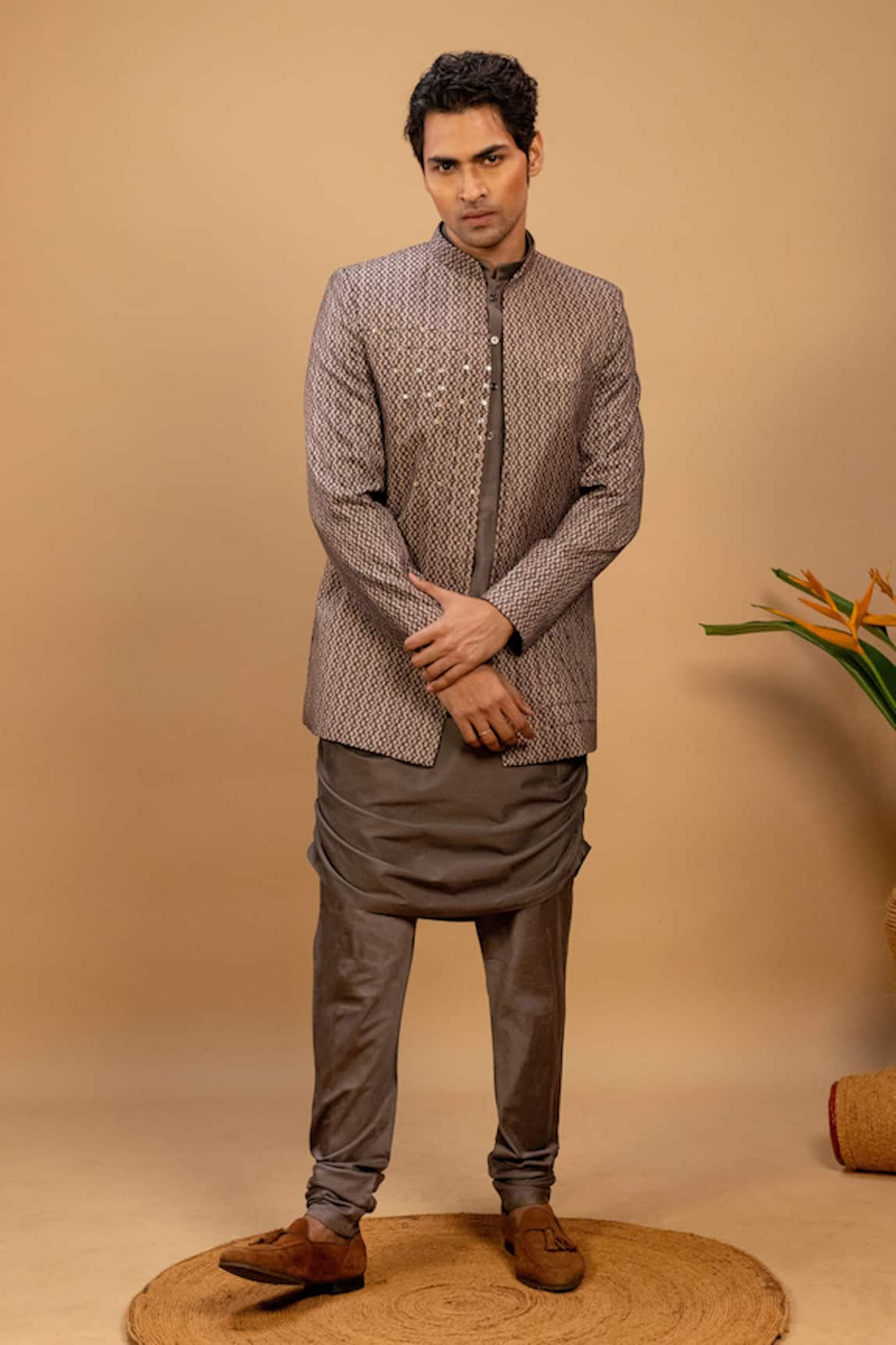 Buy Blue Silk Printed Floral Raglan Sleeve Kurta Set For Men by Agape  Online at Aza Fashions.