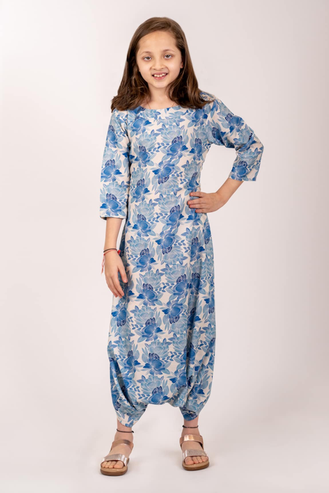 Pasha India Bluebell Bloom Print Dhoti Jumpsuit