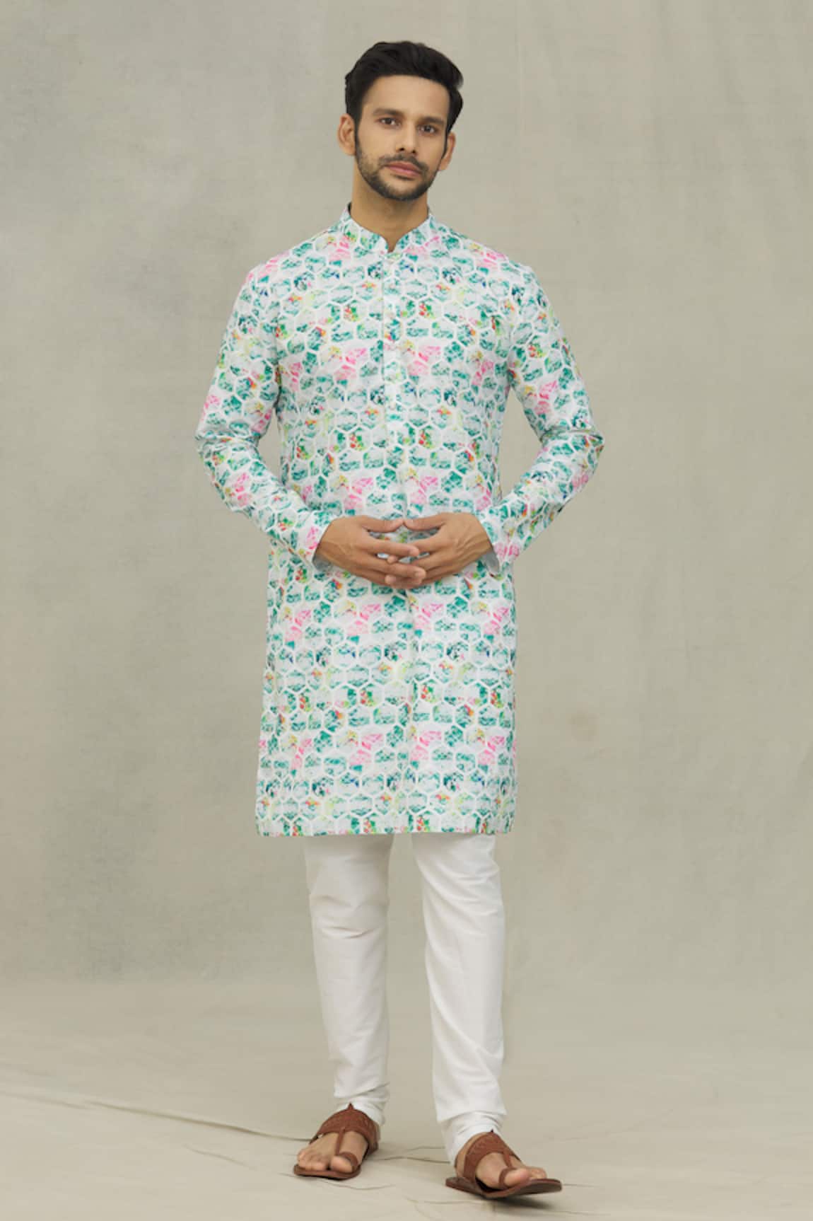 Arihant Rai Sinha Abstract Hexagon Print Kurta 