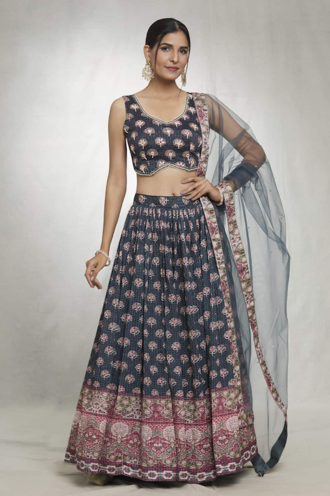 Samyukta Singhania Floral Butti Print Lehenga Set