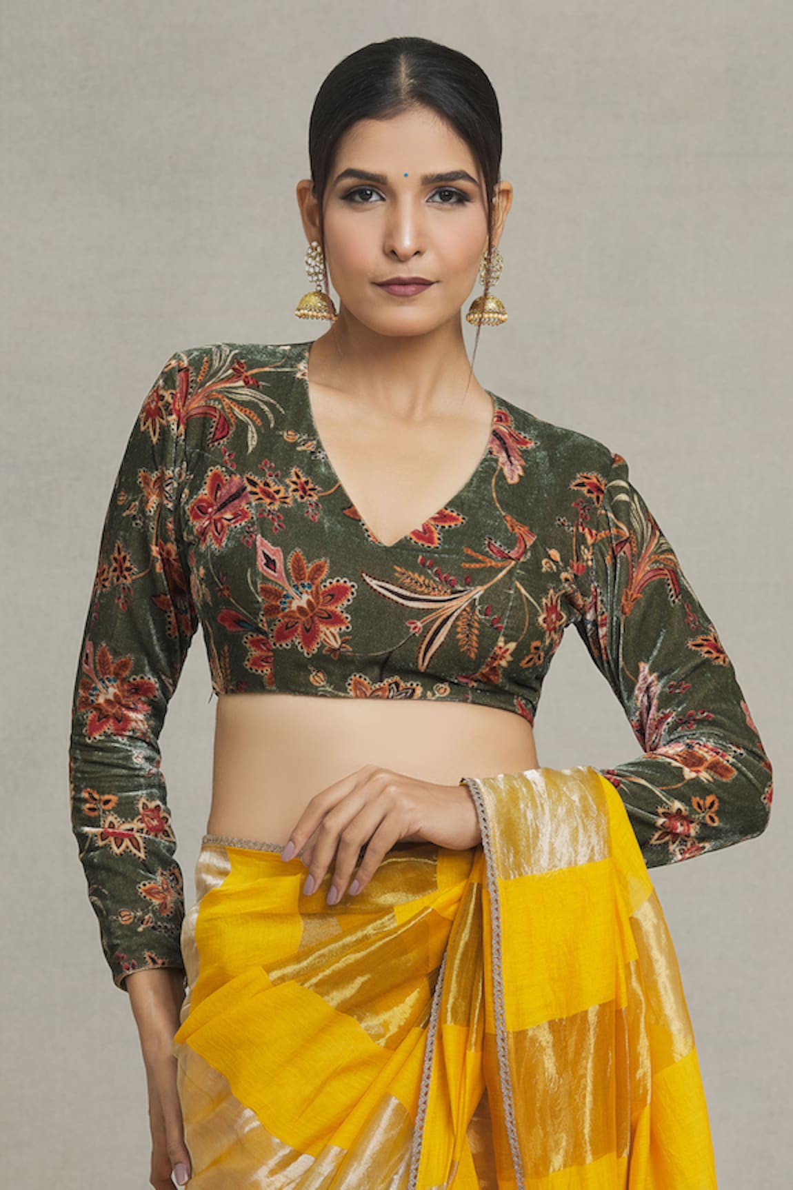 Pranay Baidya Floral Jaal Print Saree Blouse