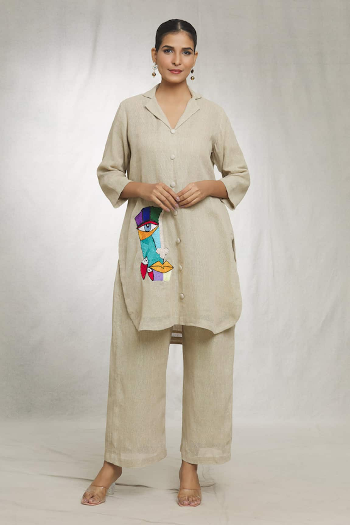 Naintara Bajaj Mystic Mask Embroidered Tunic With Pant