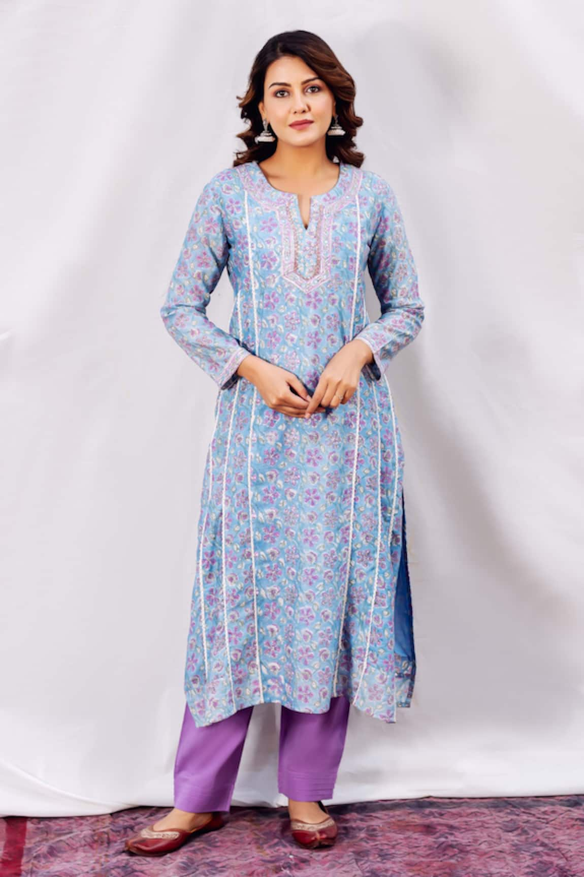 Missprint Nafeesa Block Print Kurta & Pant Set