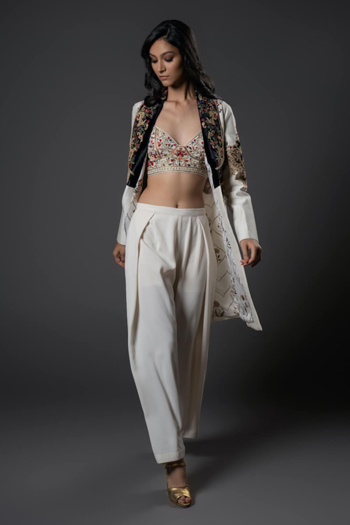 Rohit Bal Resham Work Jacket Pant Set