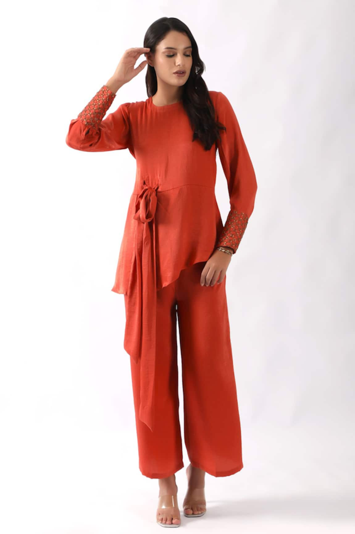 Nemaani Asymmetric Hem Tunic With Pant