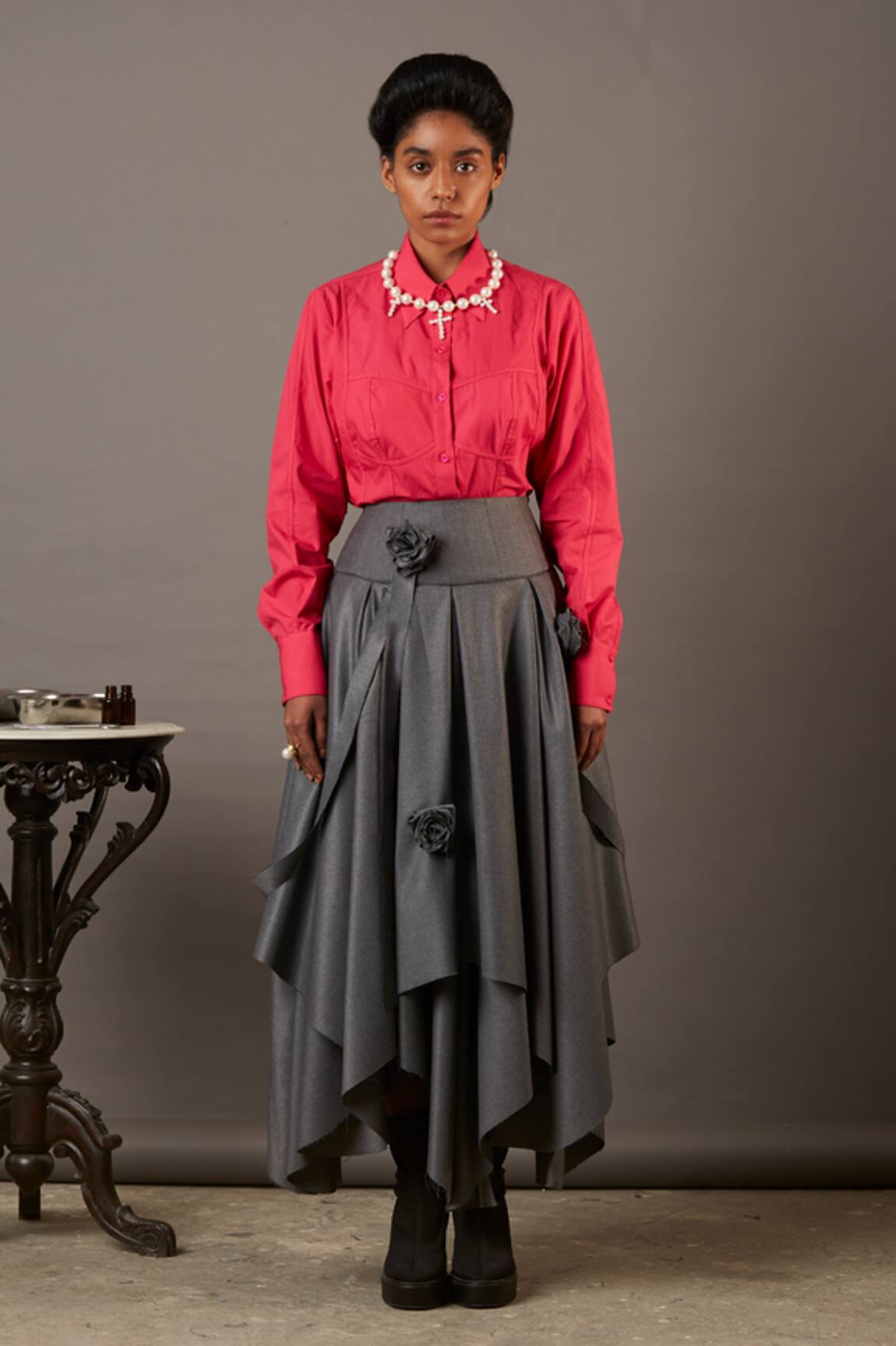 Quod Cotton Tape Work Corset Shirt 