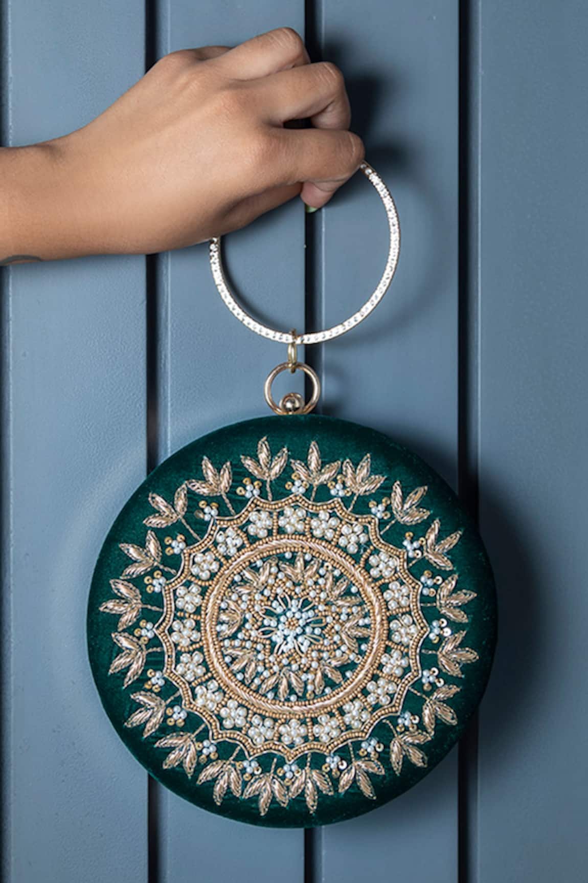 The Tan Clan Ifrah Mandala Zardozi Embroidered Clutch
