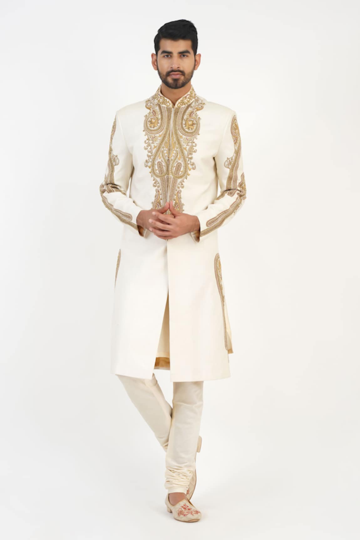 Sankalan - Men Embroidered Sherwani Churidar Set