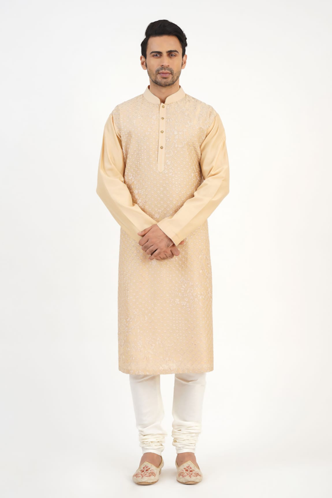 Sankalan - Men Embroidered Kurta & Churidar Set