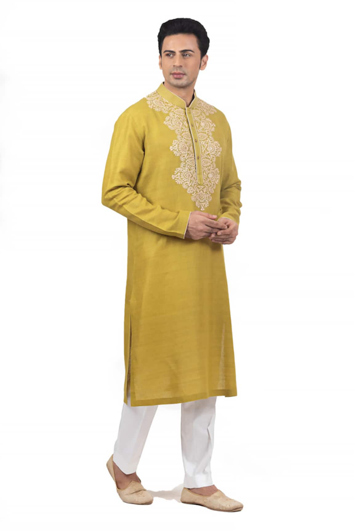 Sankalan - Men Hand Embroidered Kurta & Pant Set