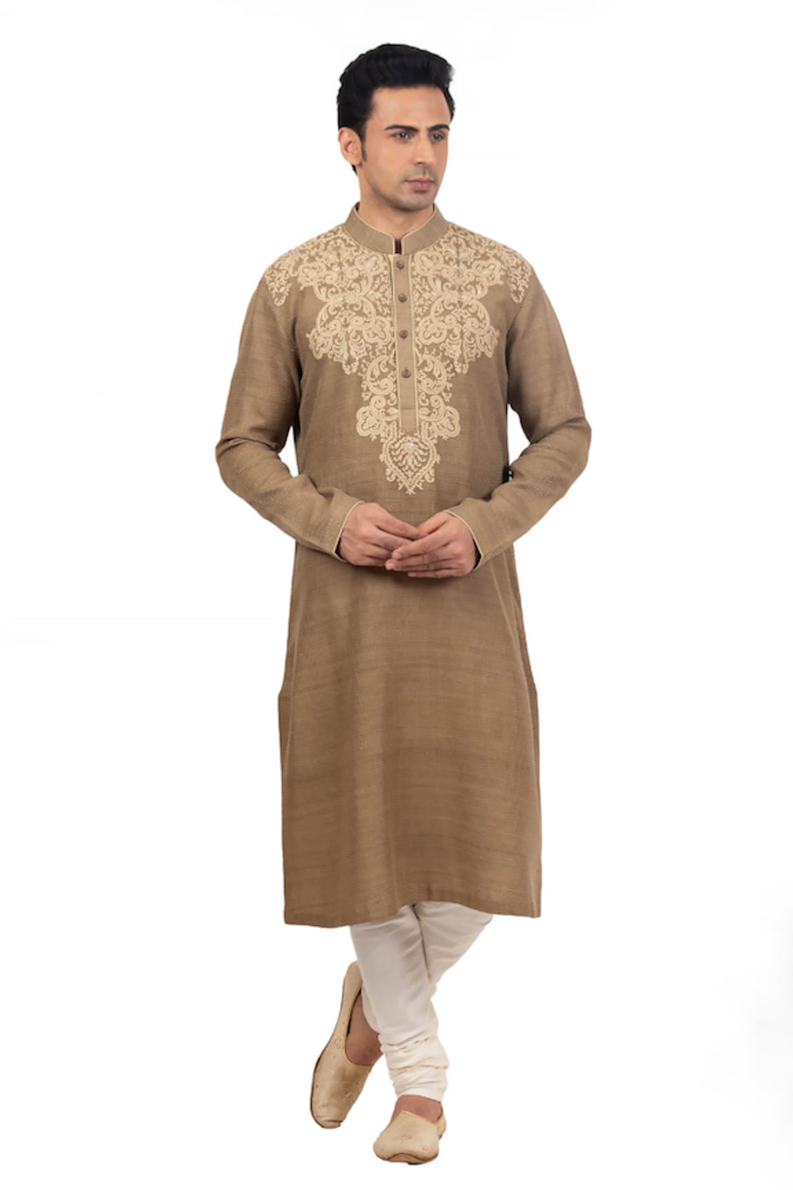 Sankalan - Men Hand Embroidered Kurta & Churidar Set