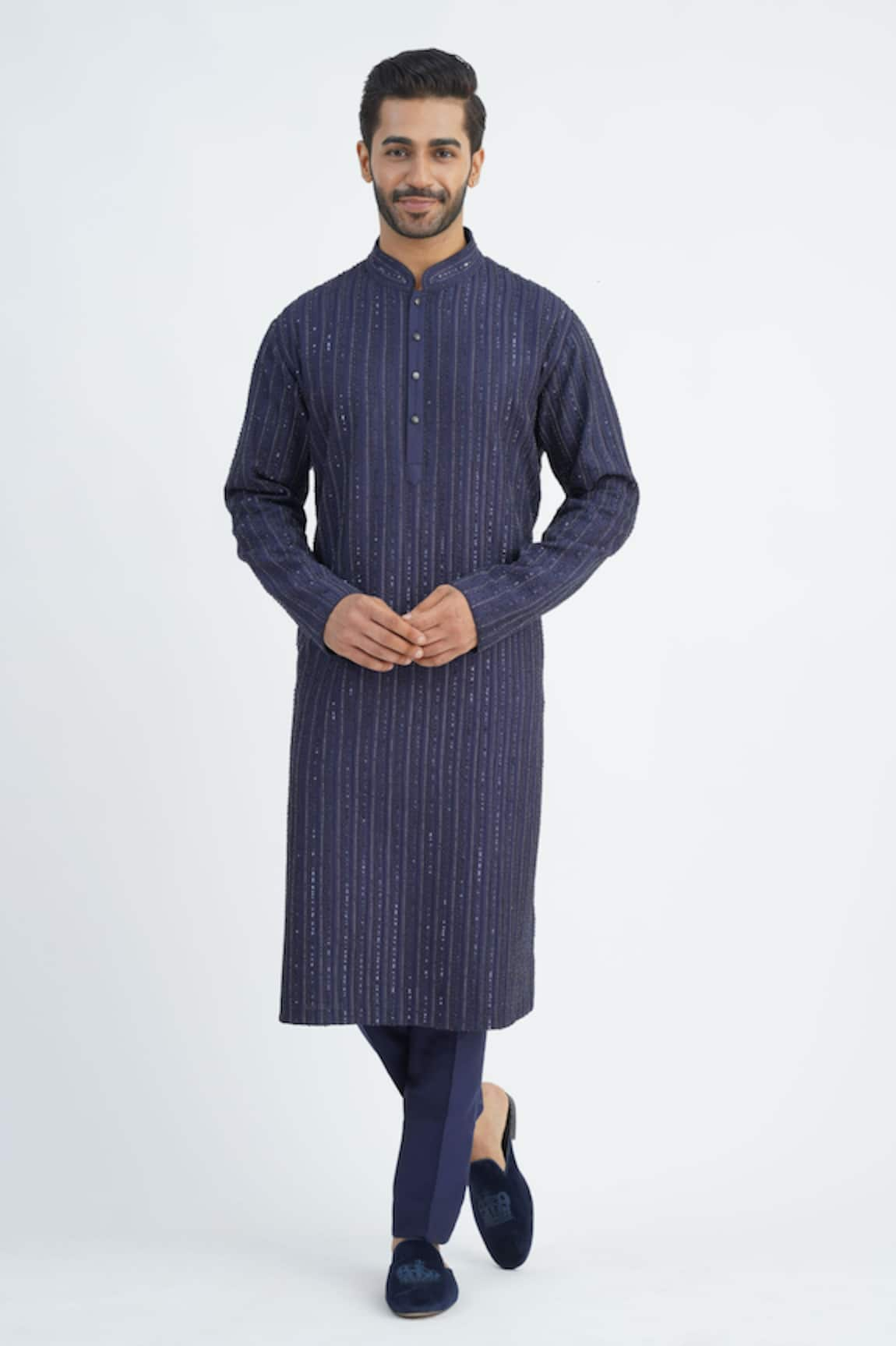 Sankalan - Men Sequins Hand Embroidered Kurta & Pant Set