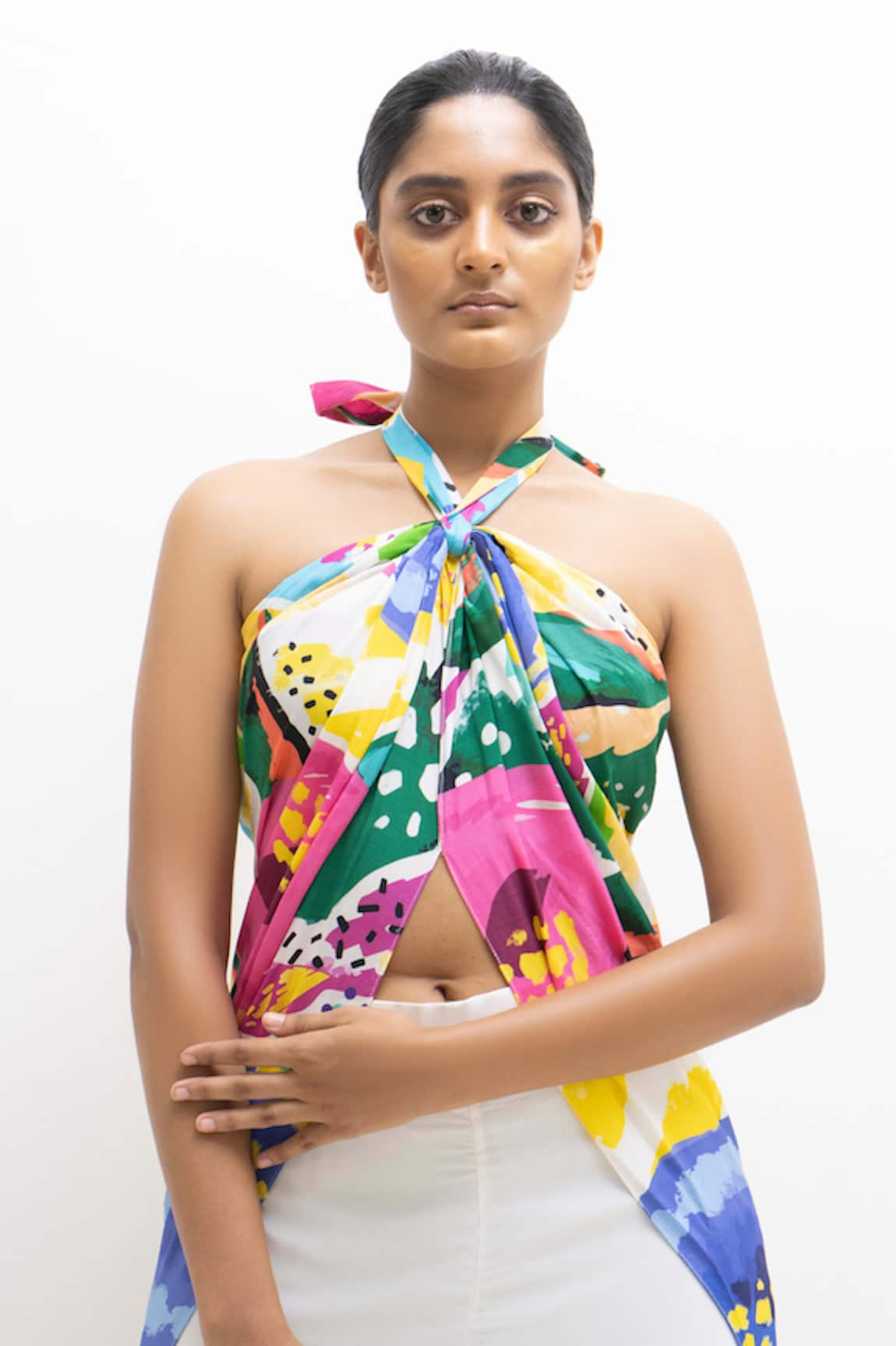 Rimi Nayak Floral Abstract Print Long Top