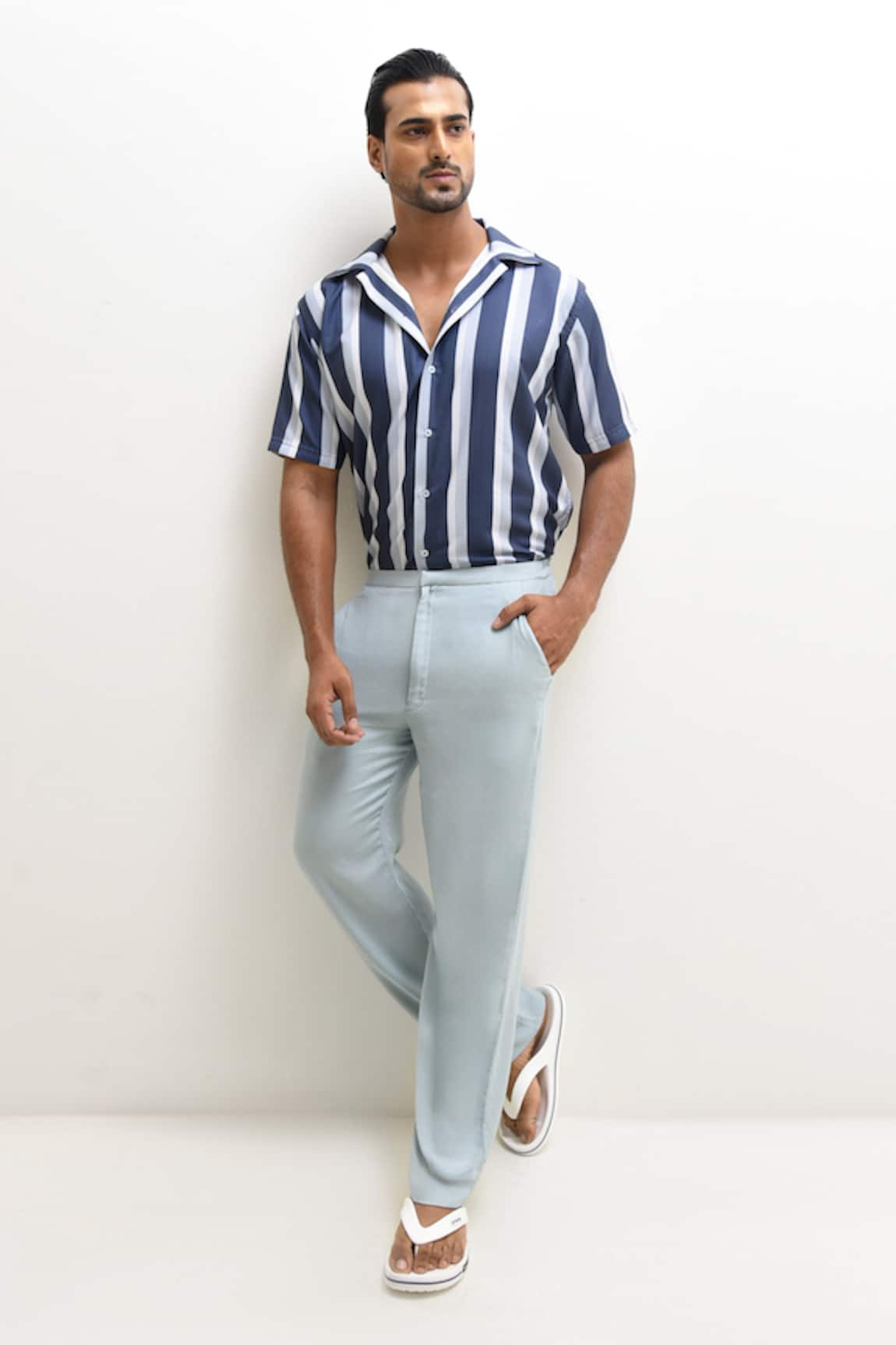 Rimi Nayak Vertical Stripe Print Shirt