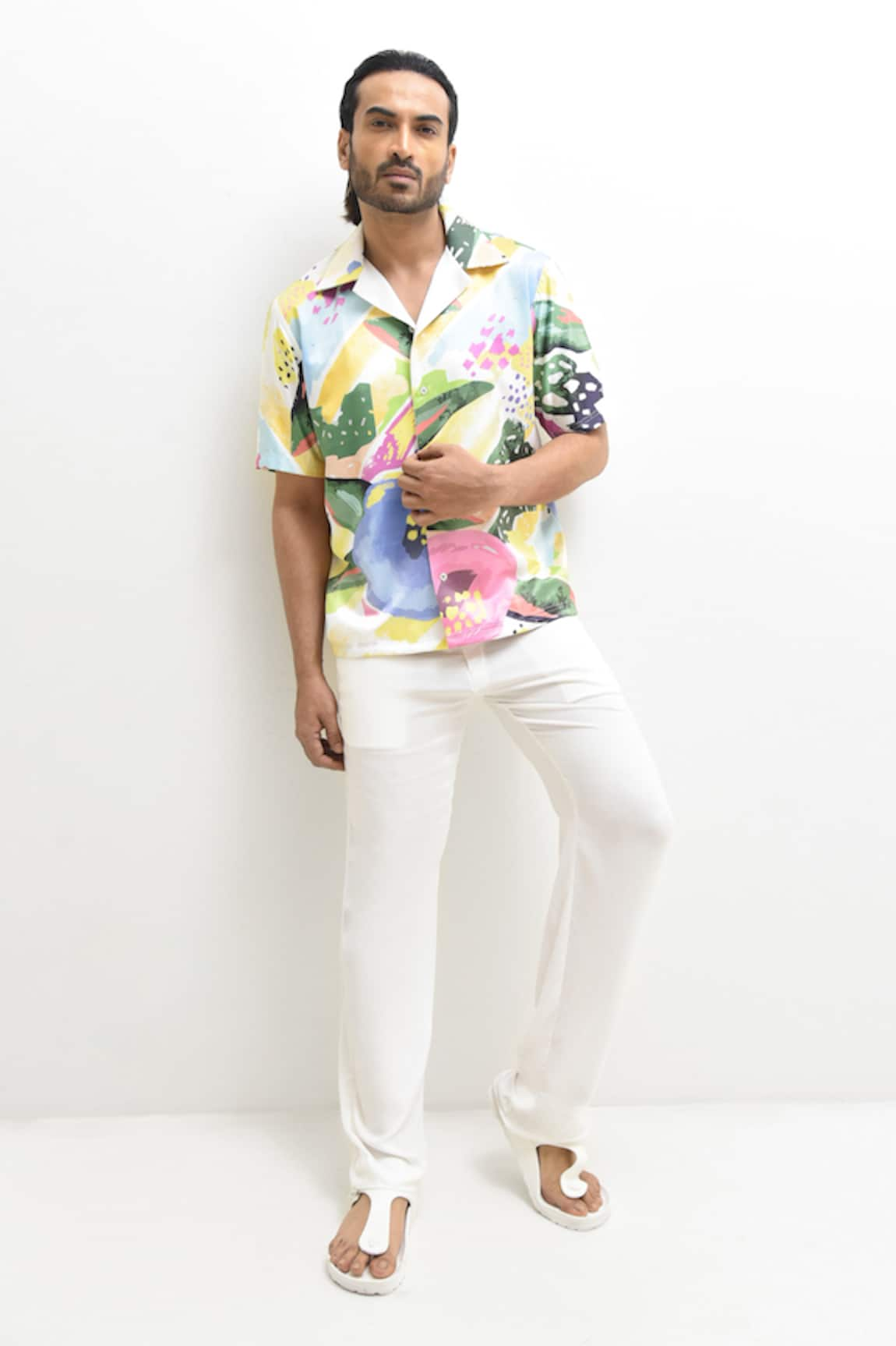 Rimi Nayak Water Splash Floral Print Shirt